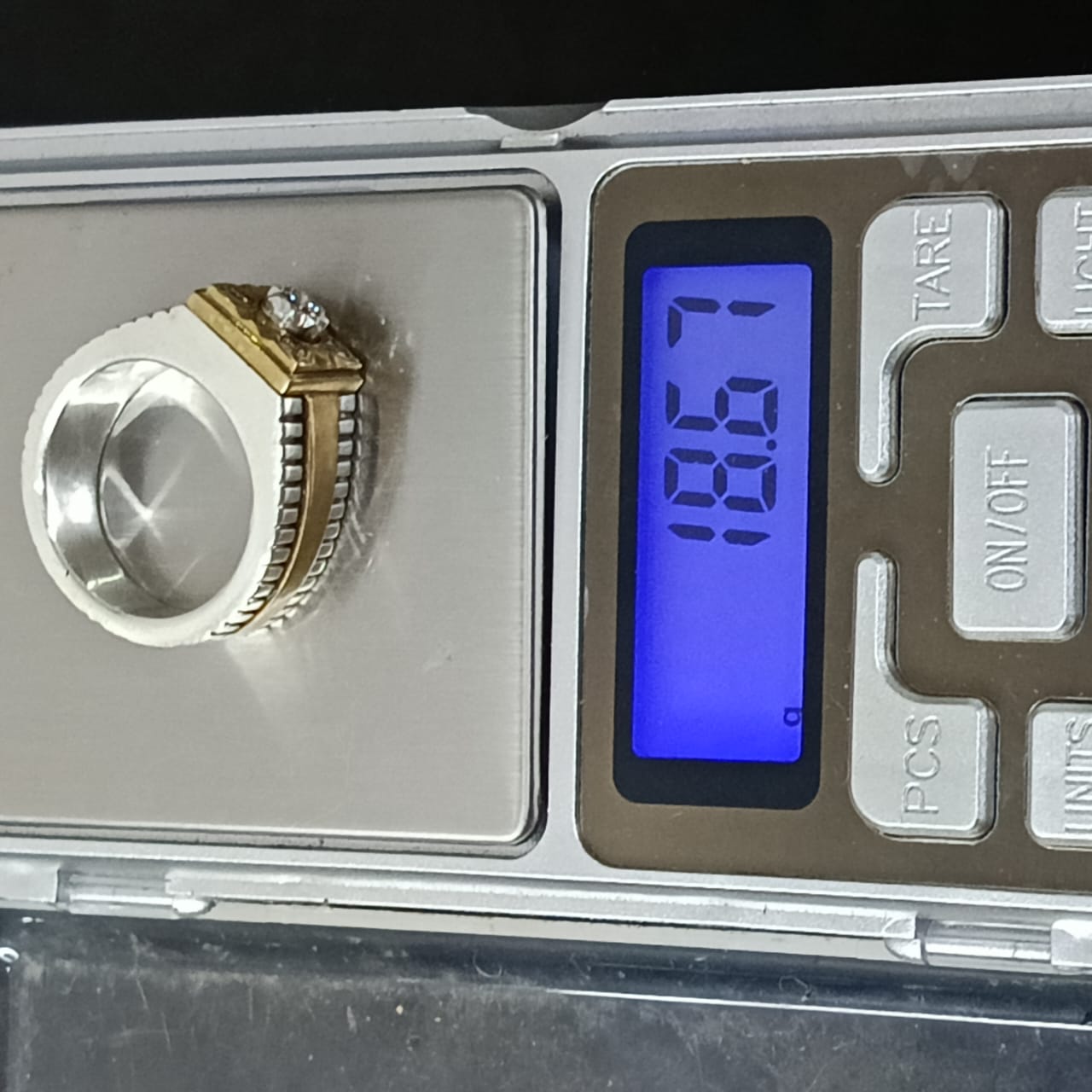 خاتم رجالي نادر تحفة فصة بحجر ماس طبيعي