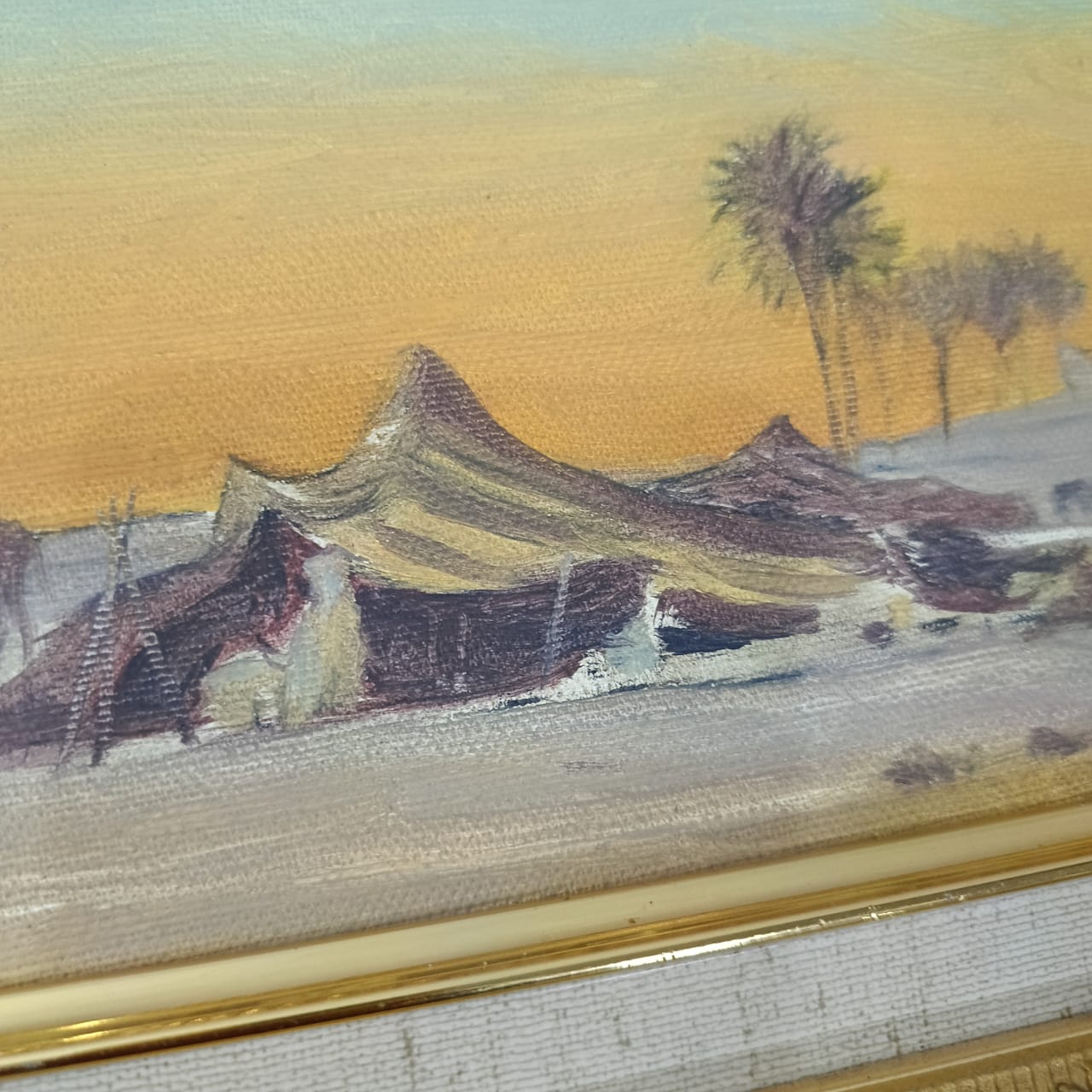 Tableau peinture huile vintage original sur toile