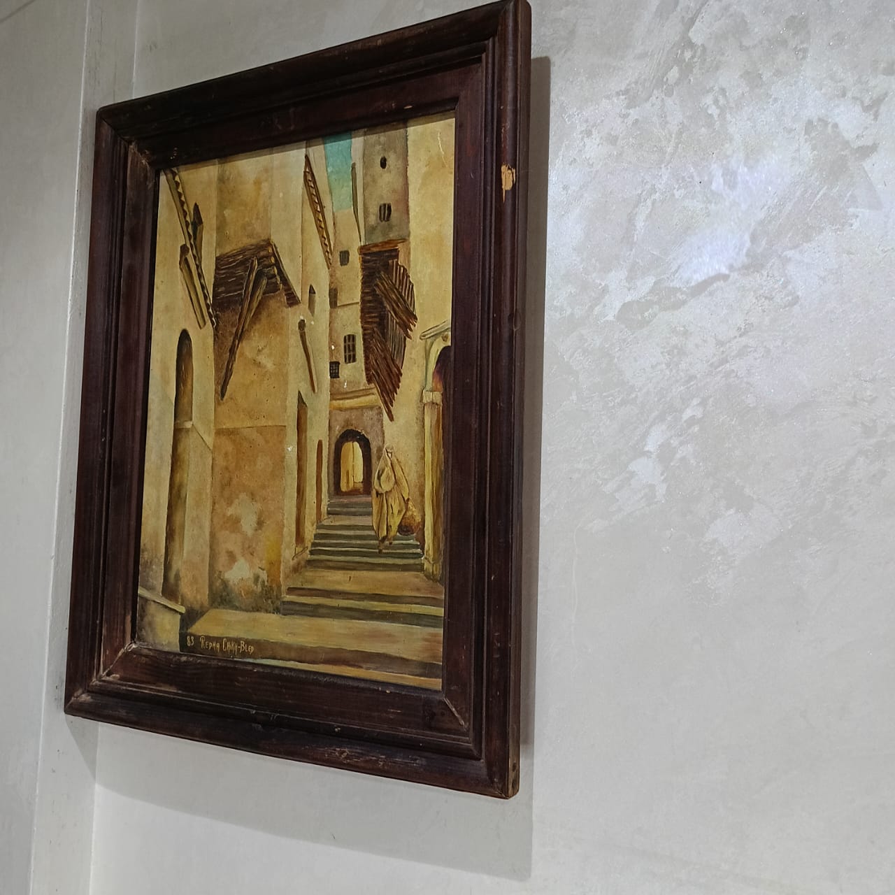 Ancien tableau vintage original huile sur toile signée