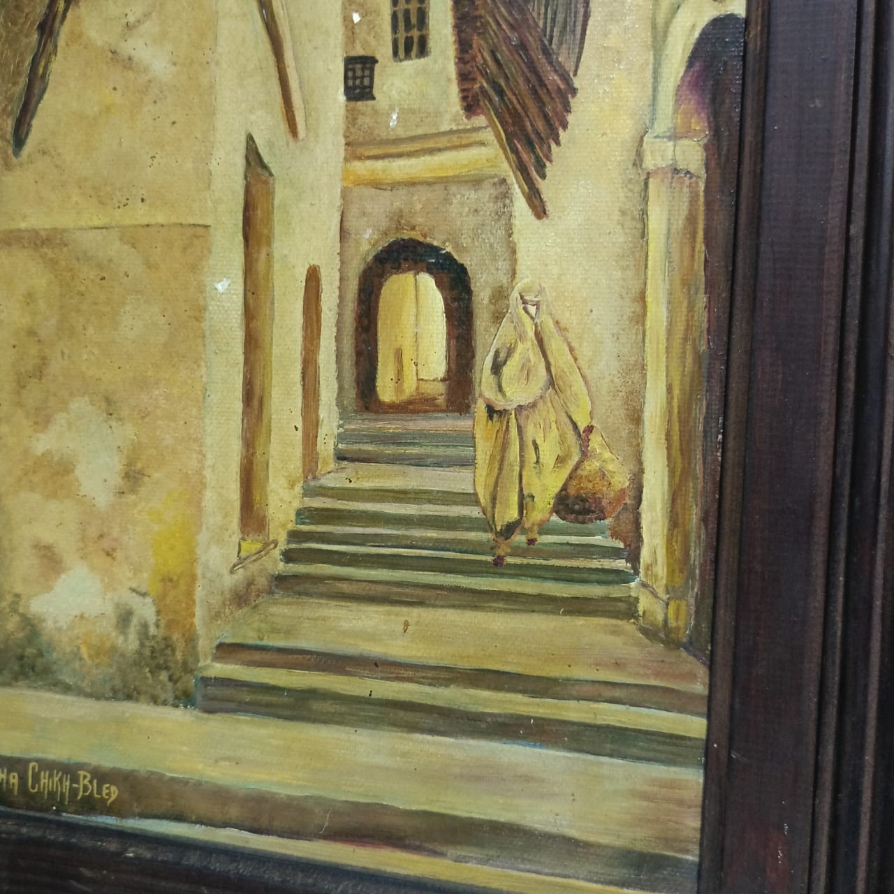 Ancien tableau vintage original huile sur toile signée