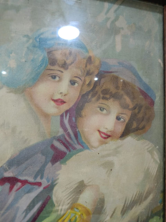 Ancien tableau vintage original huile sur toile