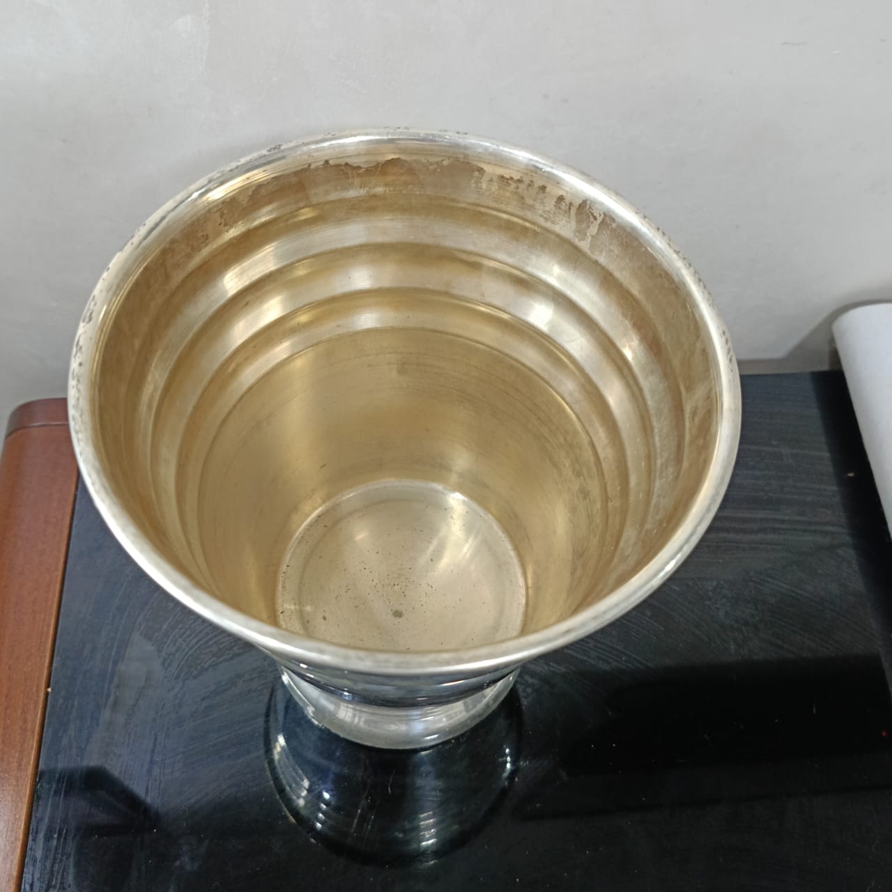 Grand vase argenté antique vintage original