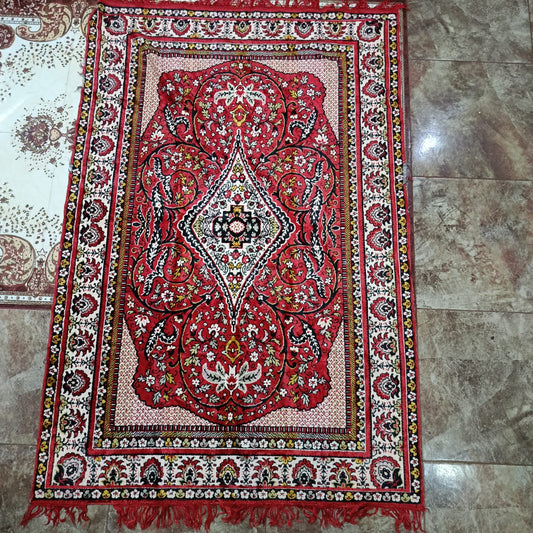 Ancien tapis rouge vintage original
