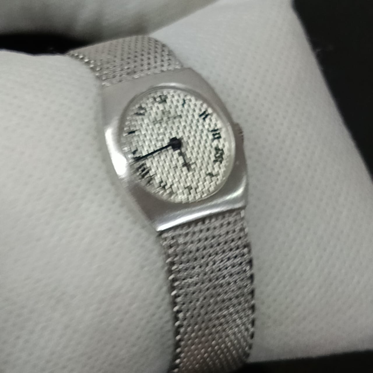 Montre hanowa suisse mécanique femme original plaqué or blanc vintage