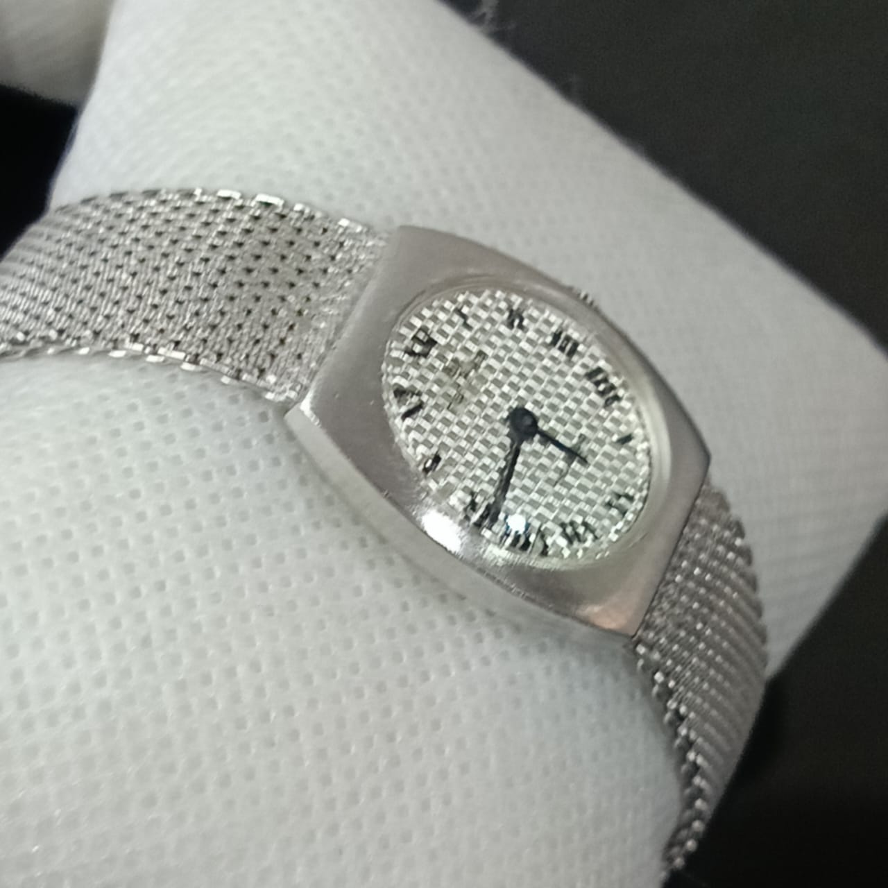 Montre hanowa suisse mécanique femme original plaqué or blanc vintage