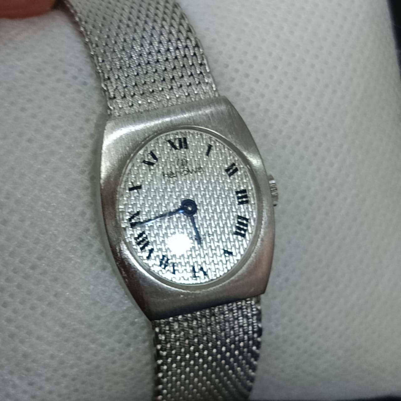 Montre hanowa suisse mécanique femme original plaqué or blanc vintage