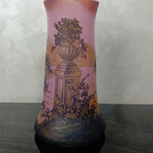 Ancien vase pêtte de verre rare vintage original signé