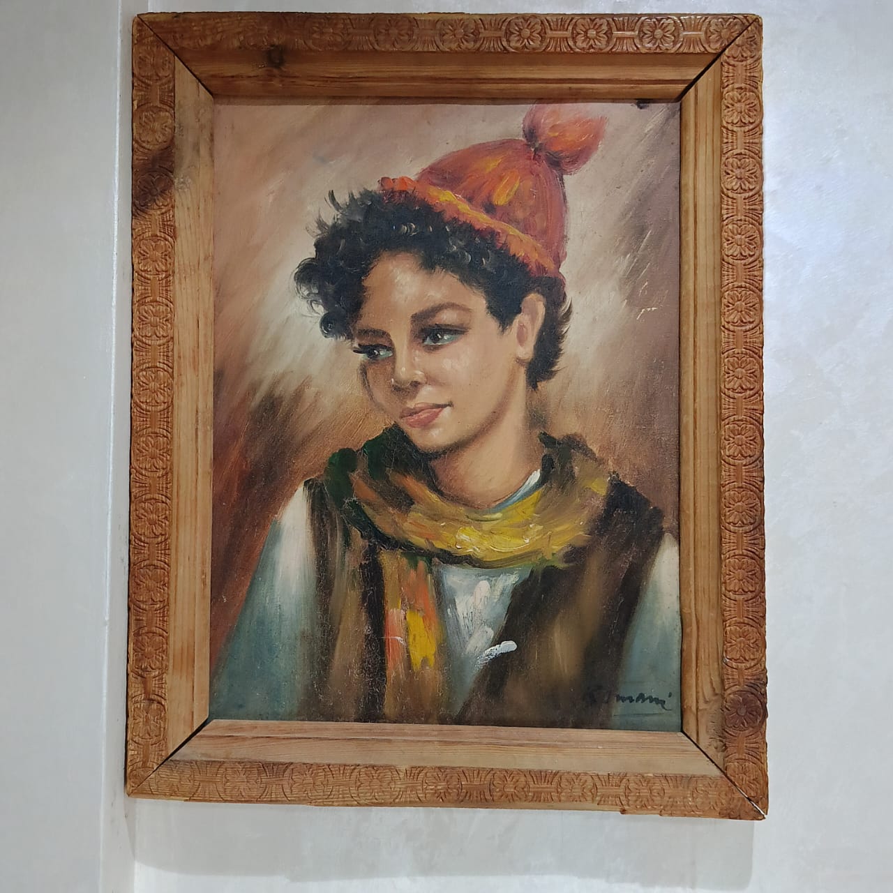 Ancien tableau vintage original huile sur toile signée
