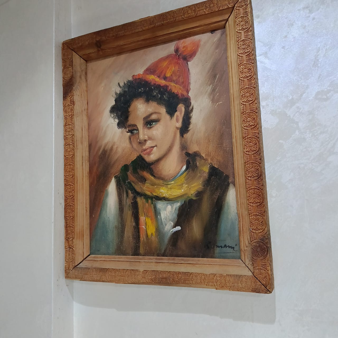 Ancien tableau vintage original huile sur toile signée
