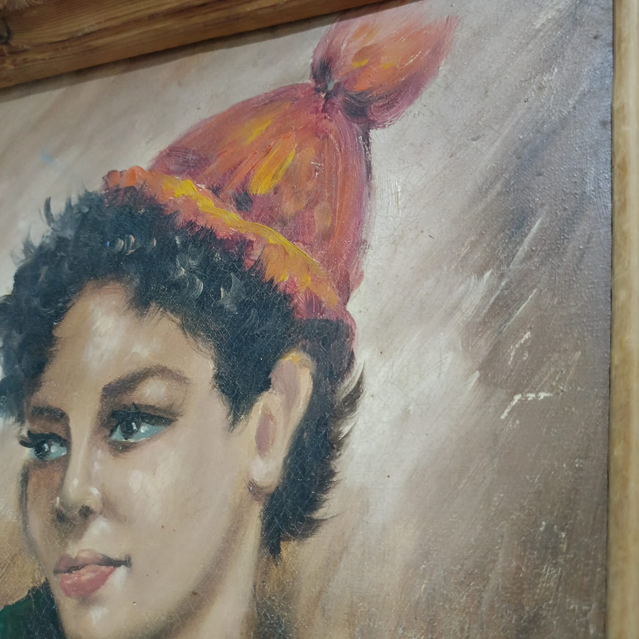 Ancien tableau vintage original huile sur toile signée