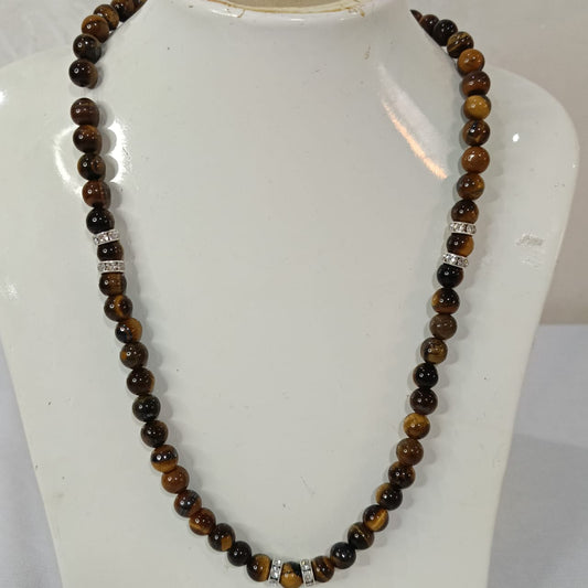 عقد تحفة بحجر عين النمر طبيعي