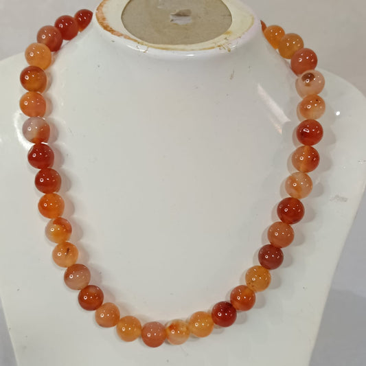 عقد تحفة بحجر  عقيق مشمشي طبيعي