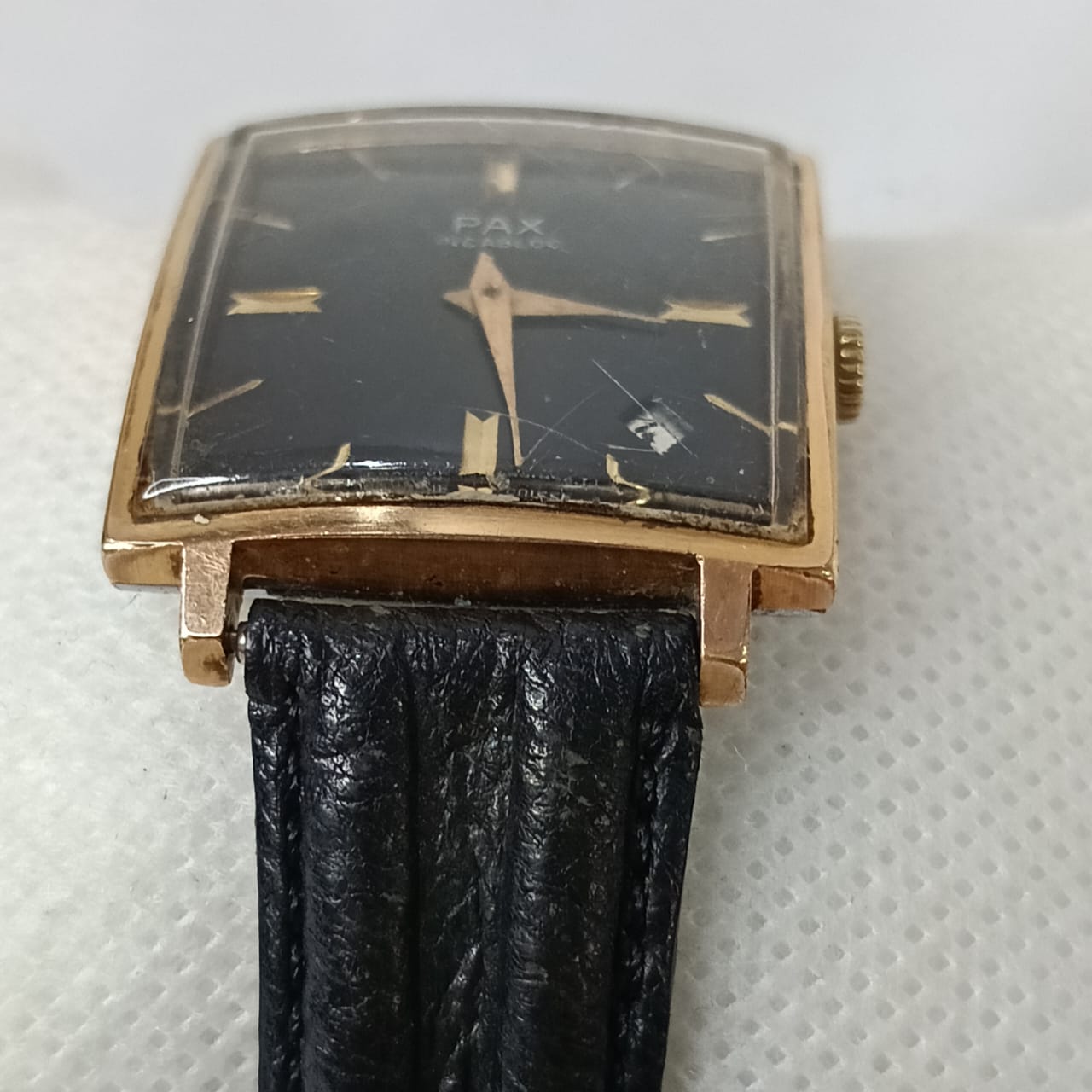 Montre pax mécanique vintage en plaqué or rose
