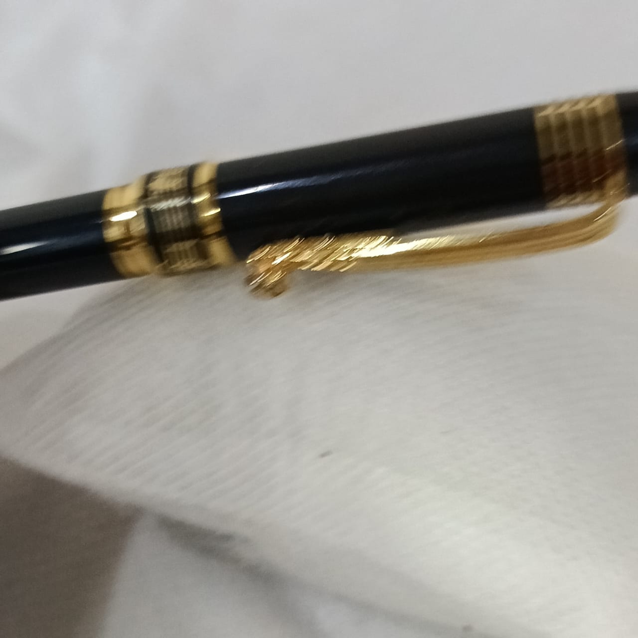 Stylo plume croco plaqué or vintage original