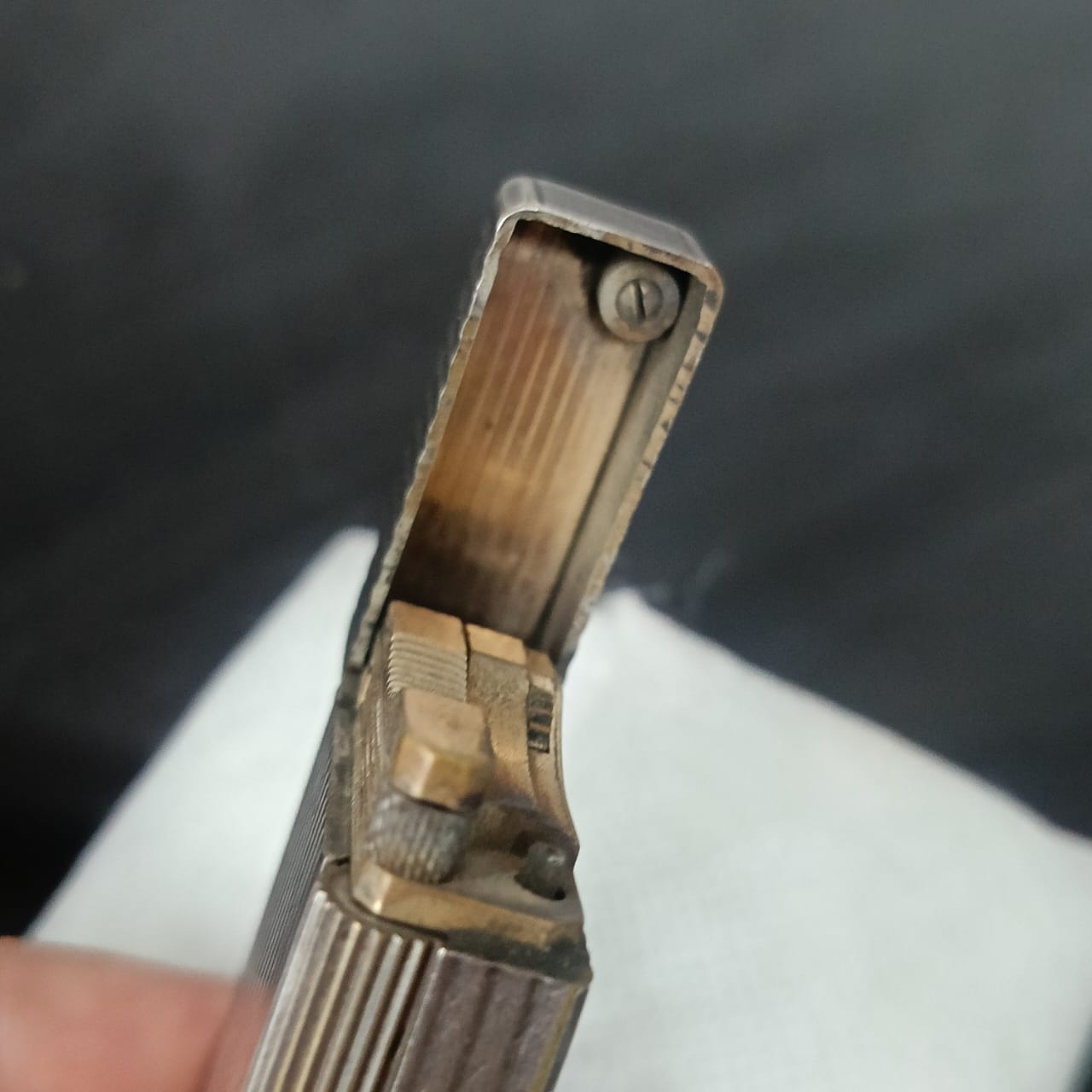 Briquet Dupont argenté antique