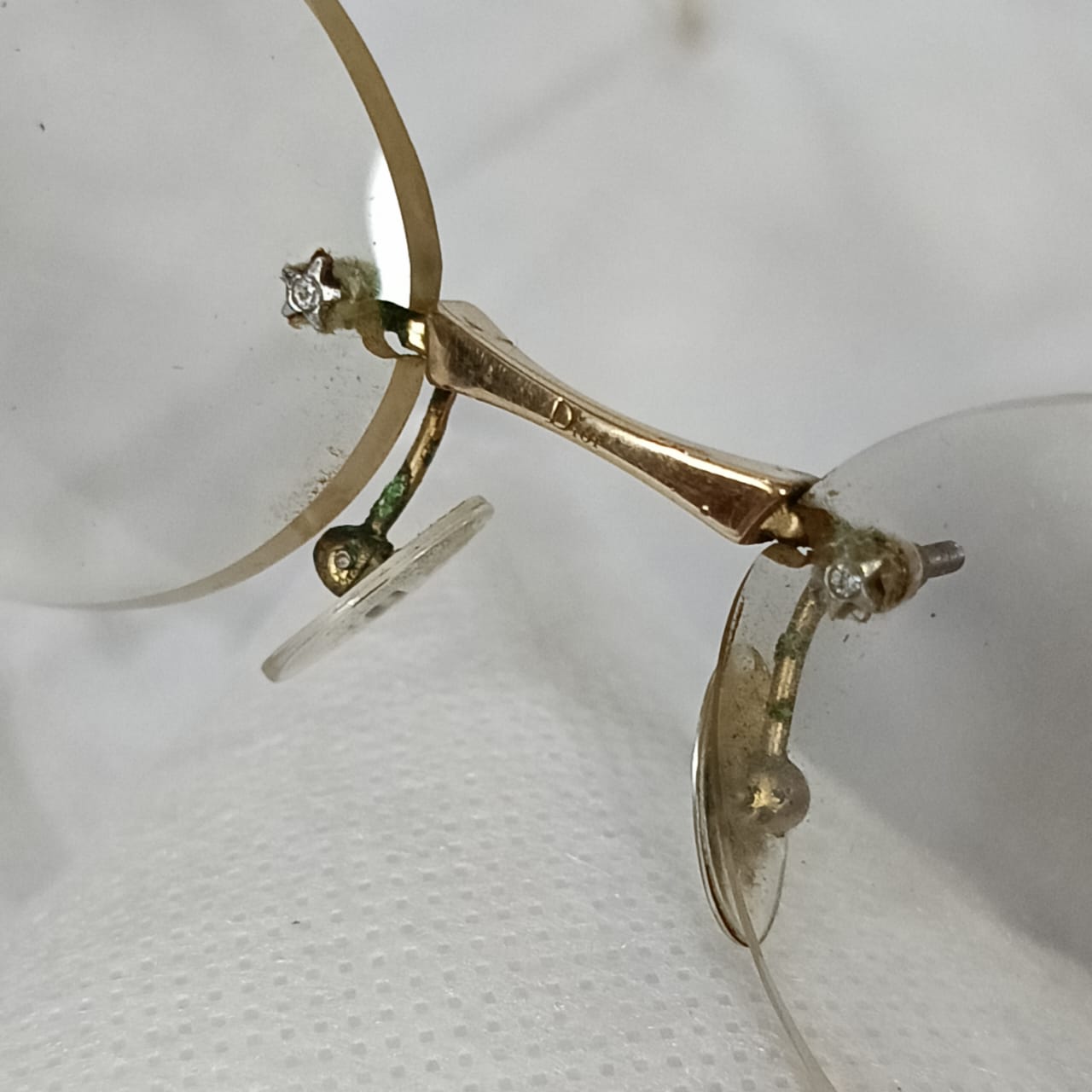 Cadre du lunette Dior femme en plaqué or vintage