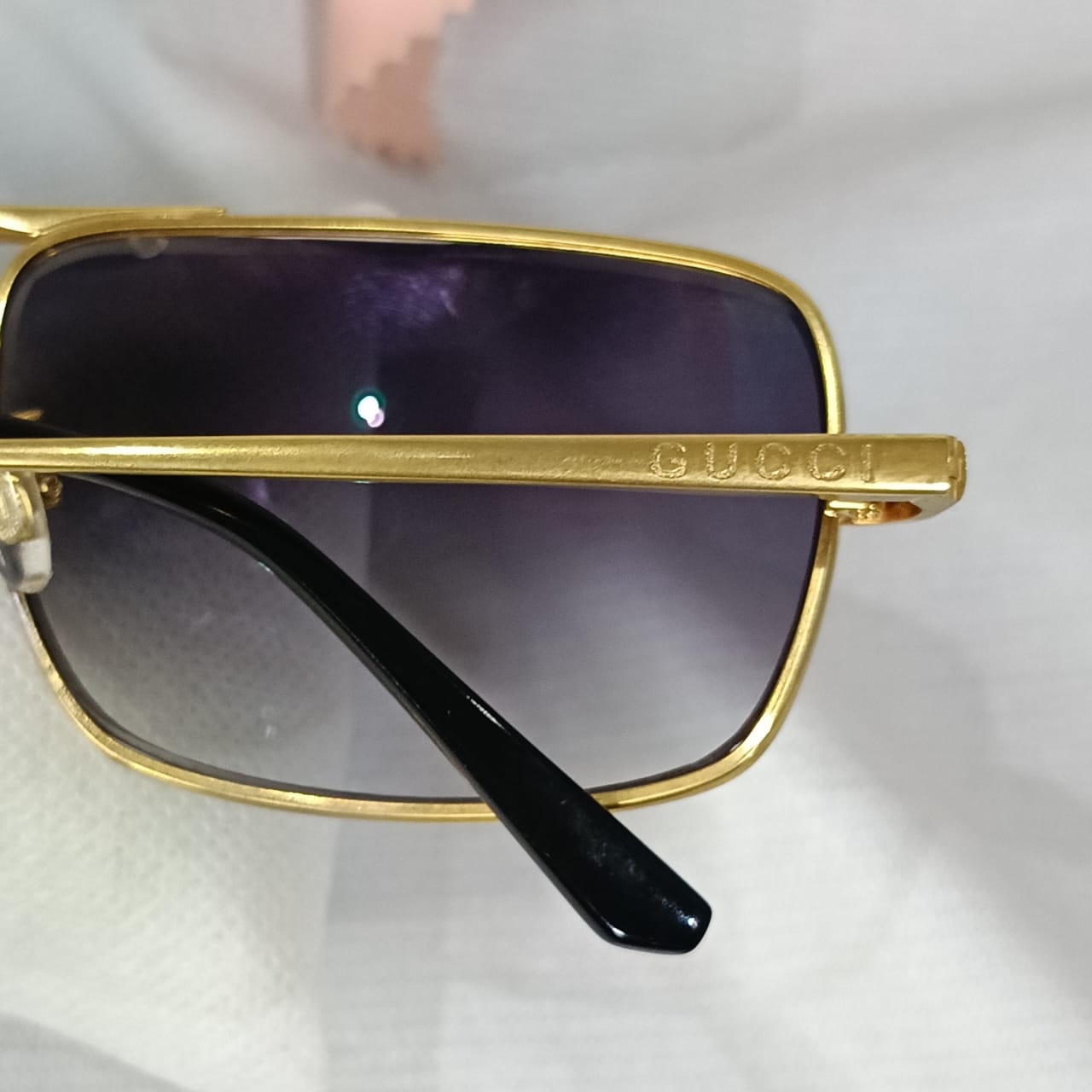Lunette Gucci homme original en plaqué or