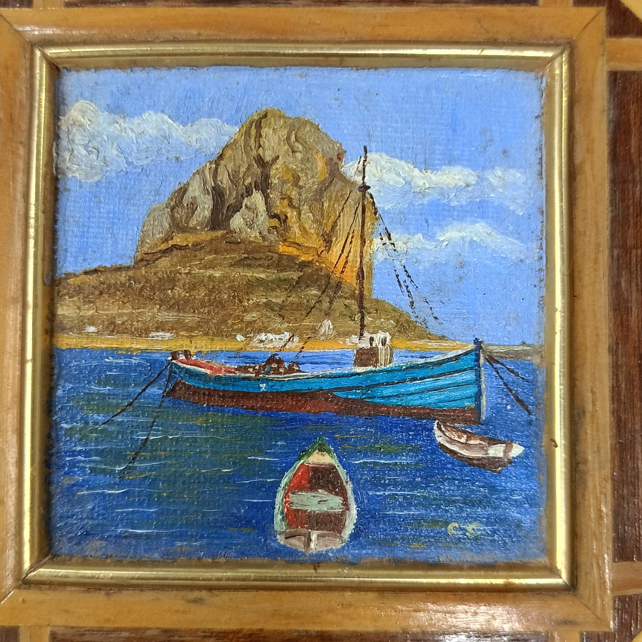 Paire de tableau vintage original signé sur panneau
