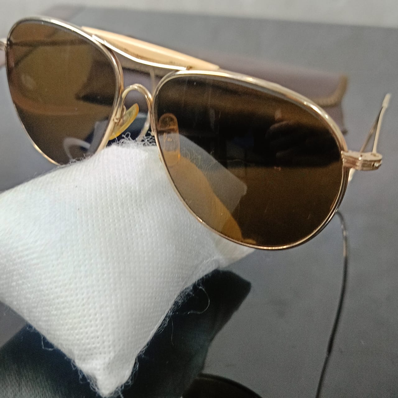 Lunette pilotsunglass américain en plaqué or vintage original