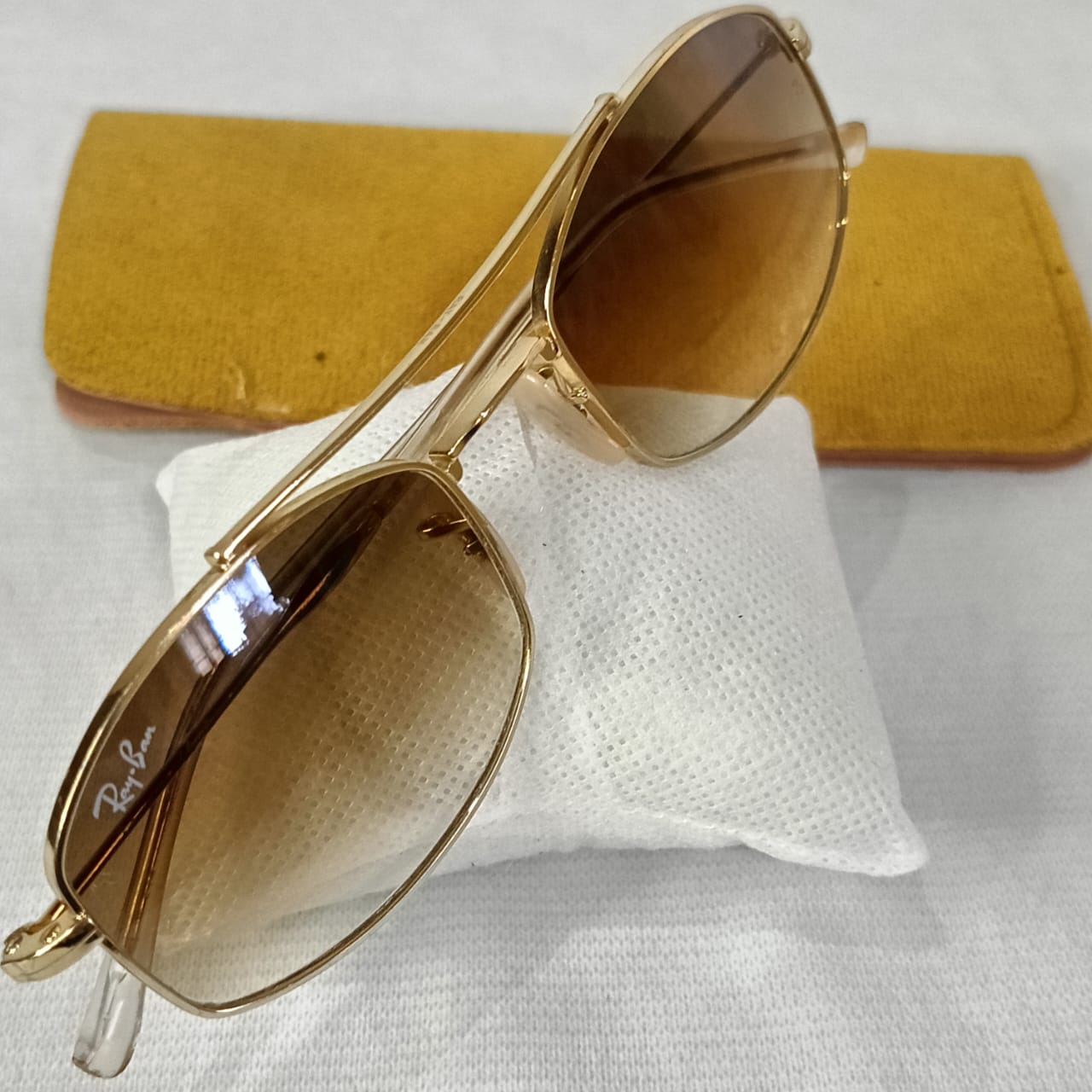 Lunette ray ben original en plaqué or
