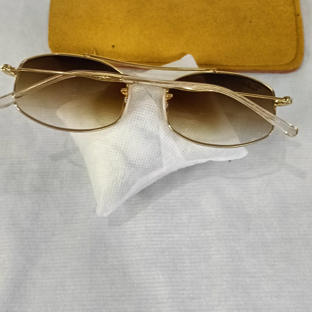 Lunette ray ben original en plaqué or