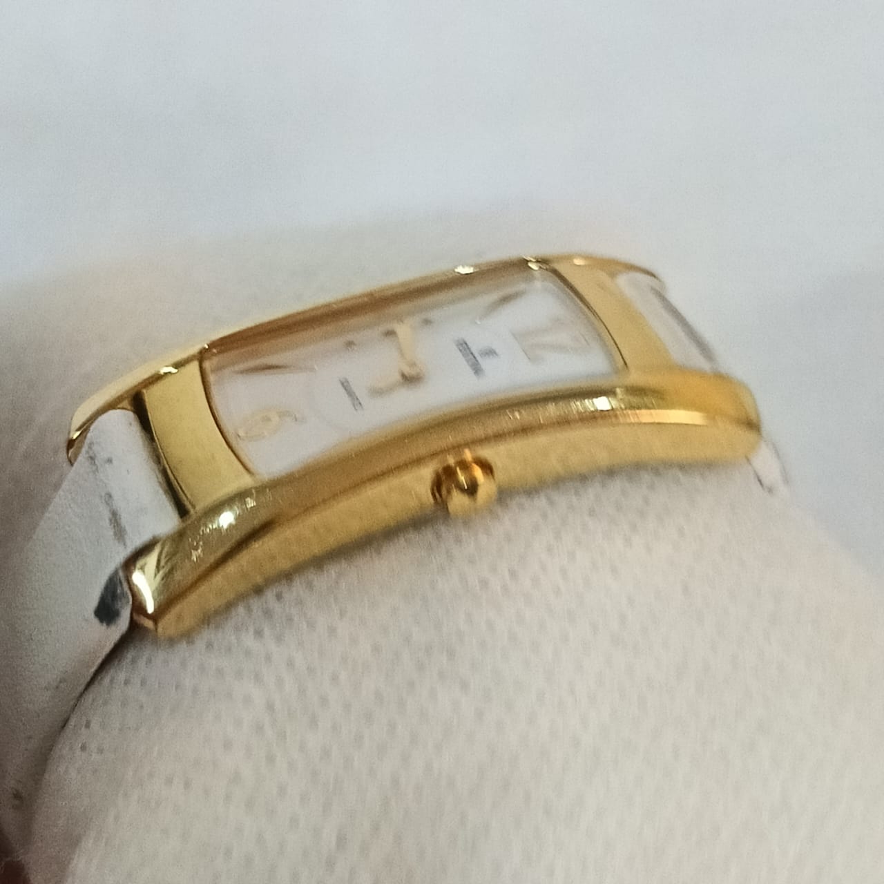 Montre Festina femme tableau nacre blanche Quartz plaqué or