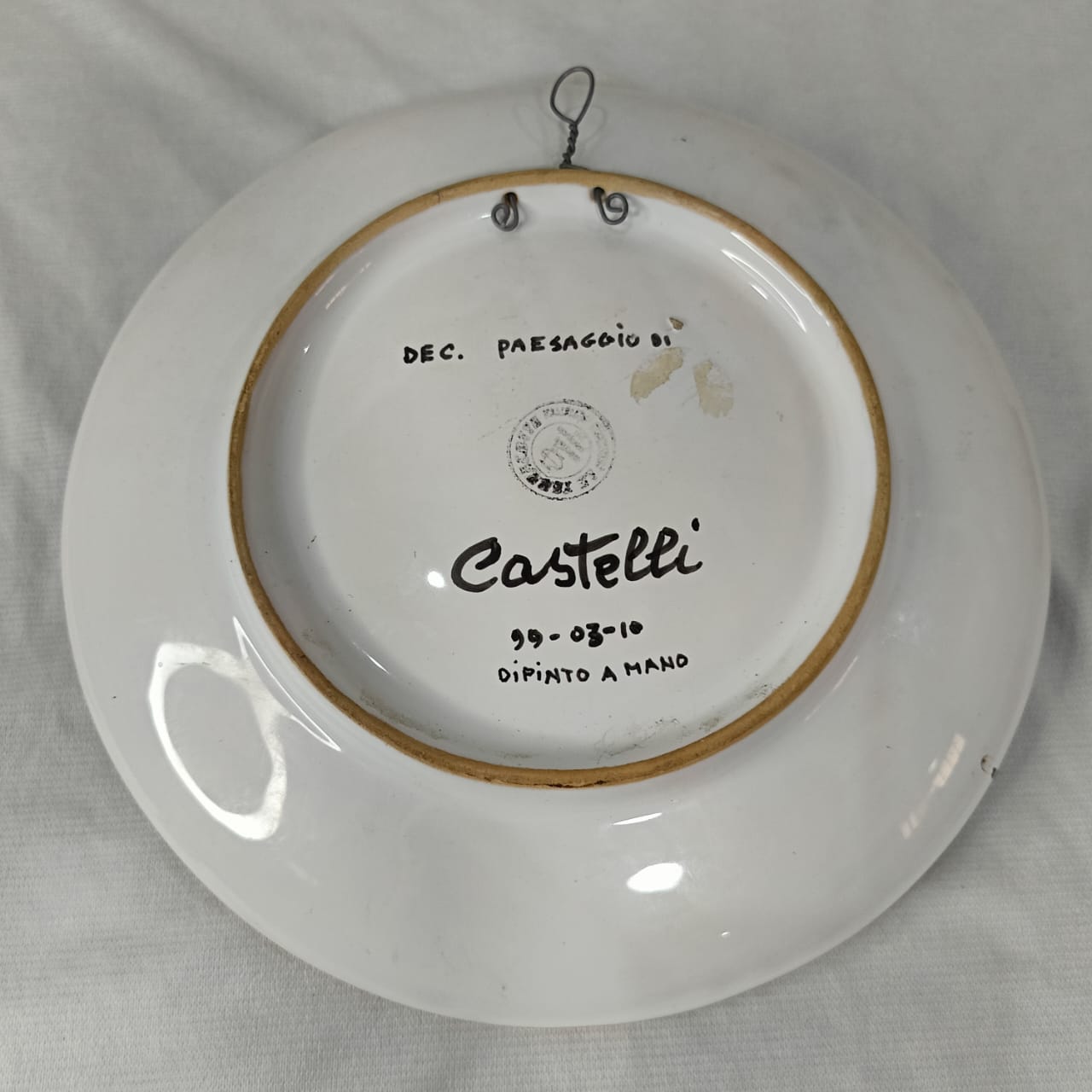 Ancien plat décoratif original porcelaine