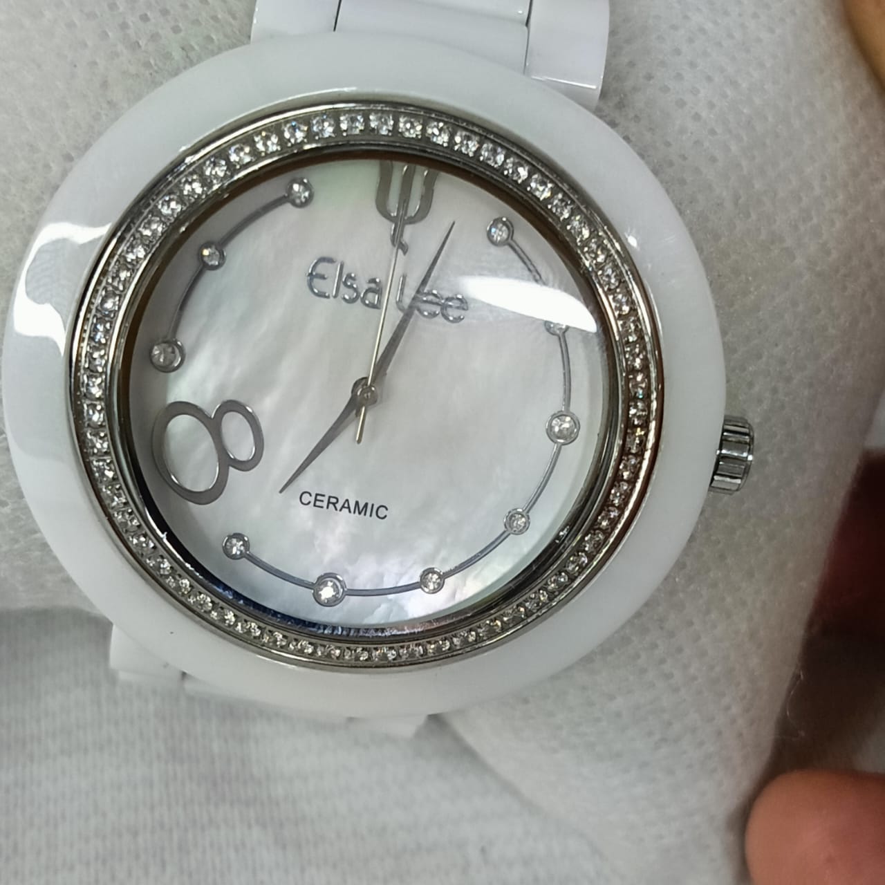 Montre elsa ler céramique blanche original