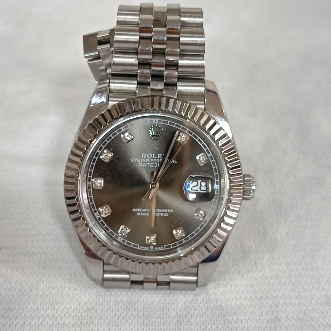 Montre Rolex automatique acier inoxydable saphir