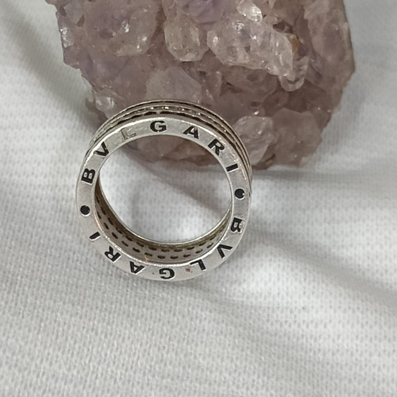 خاتم نسائي Bvlgari فضة مرصع بالأحجار الكريمة