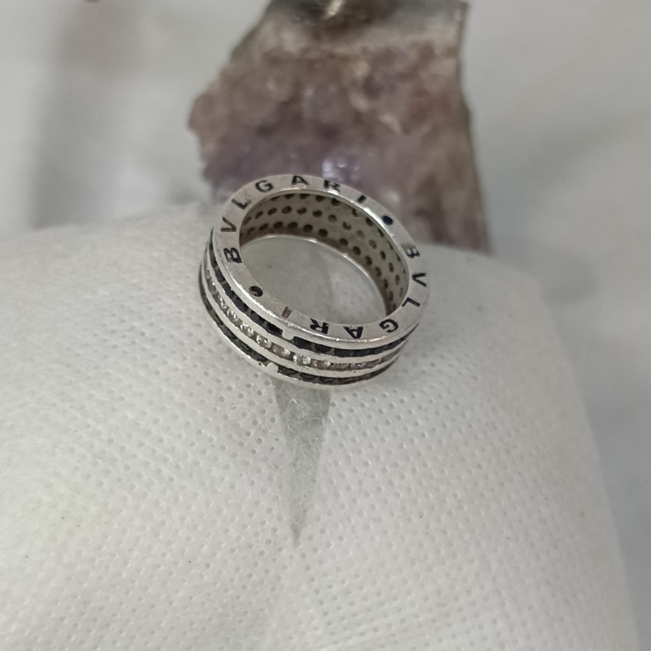 خاتم نسائي Bvlgari فضة مرصع بالأحجار الكريمة