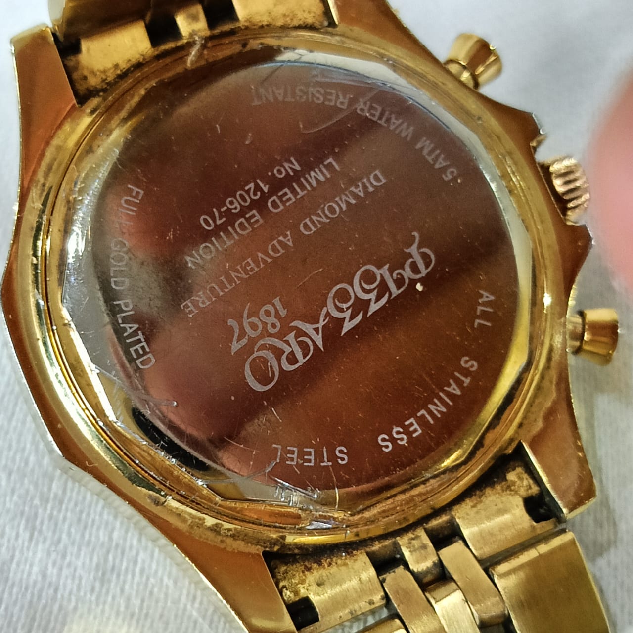 Montre pgzzaro en diamant chronographe Quartz original