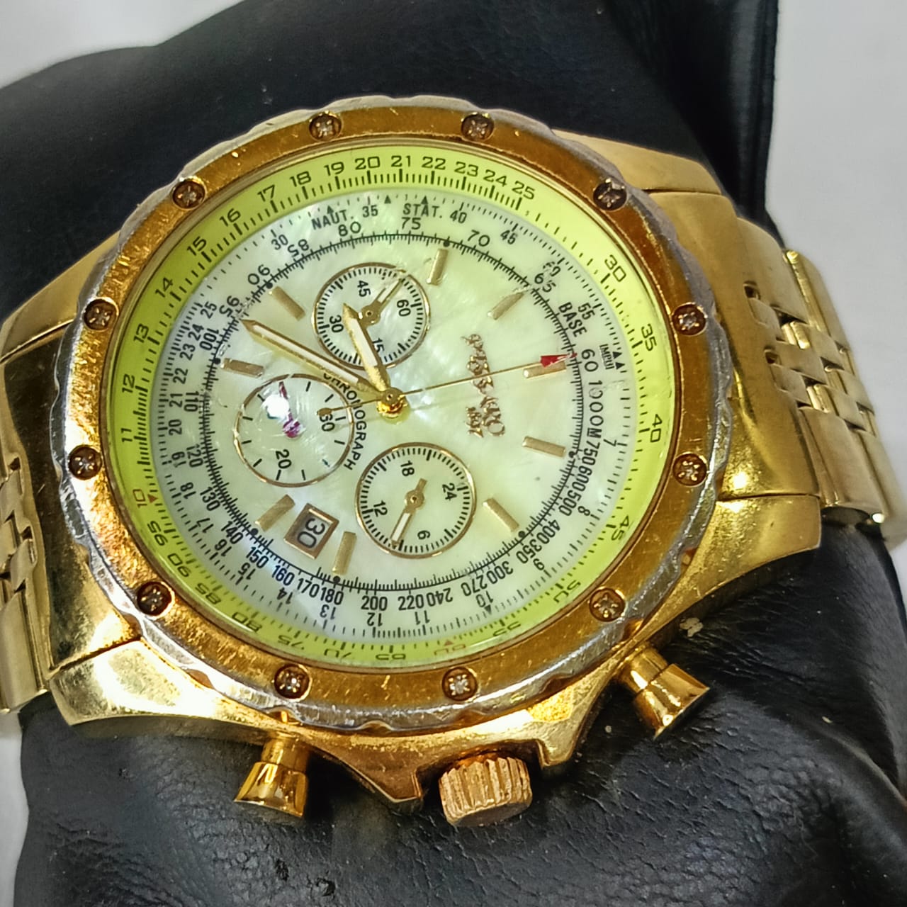 Montre pgzzaro en diamant chronographe Quartz original