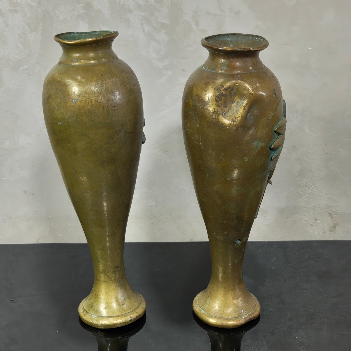 Paires vase en bronze rare 
26cm