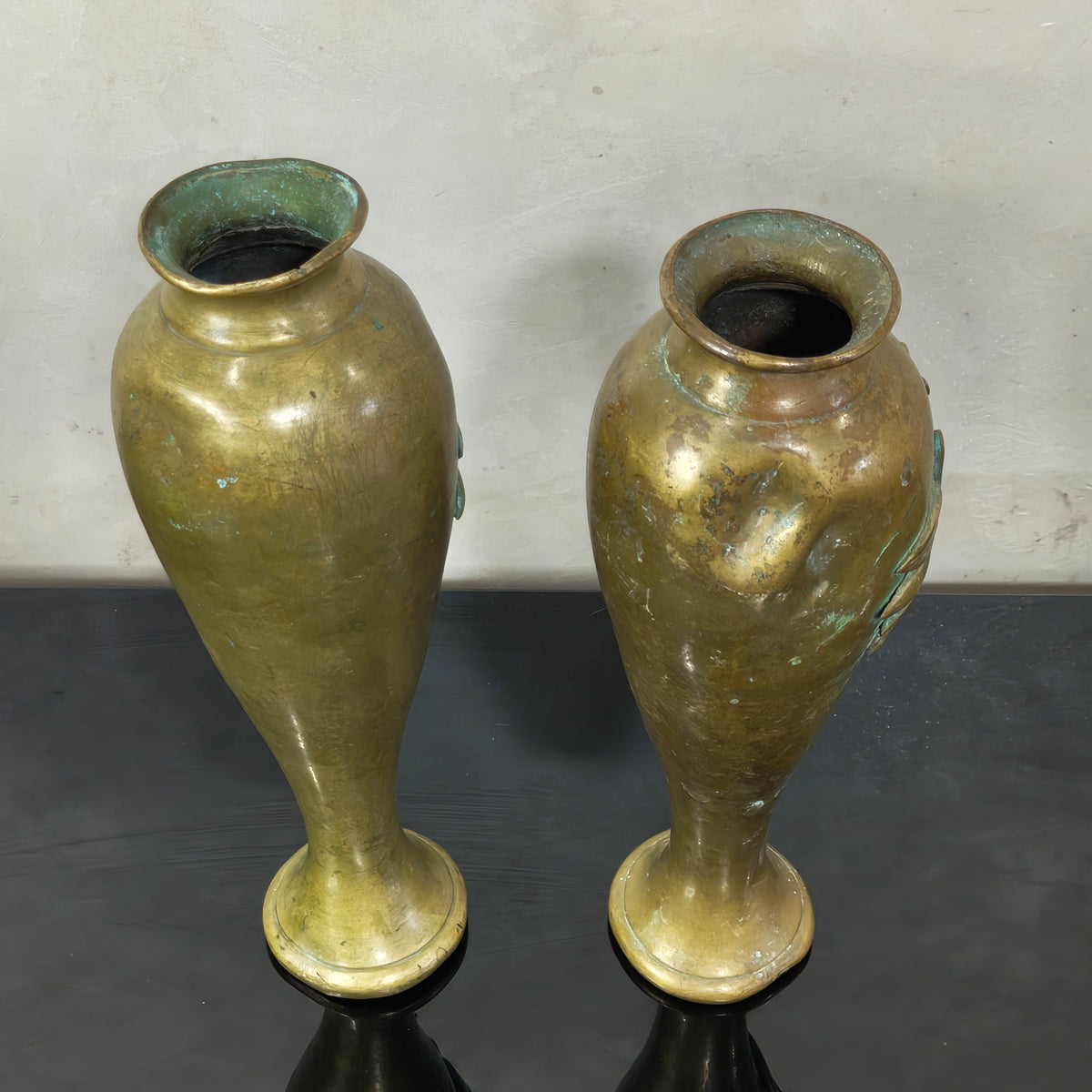 Paires vase en bronze rare 
26cm