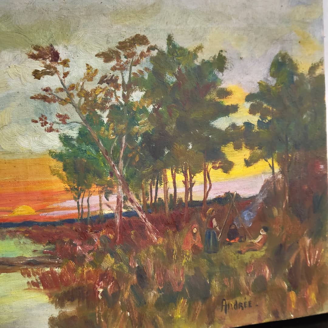 Ancien tableau original signé sur toil
46/30cm