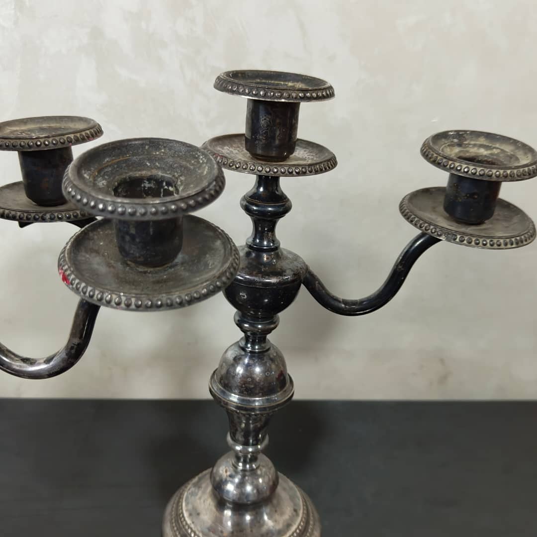 شمعدان تغليف فضة سميك تحفة 
25/25cm