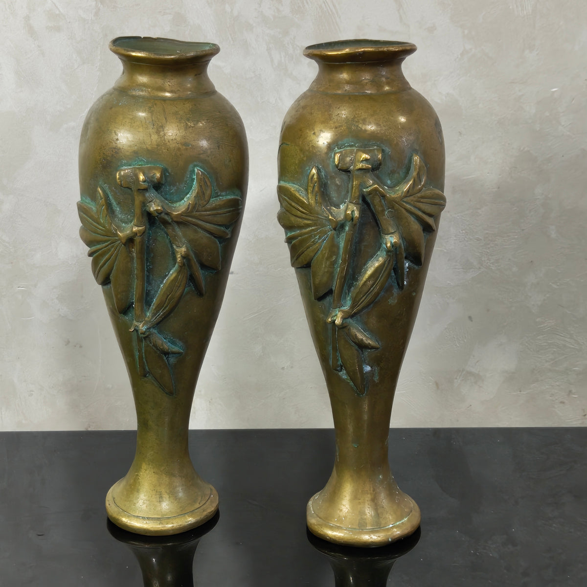 Paires vase en bronze rare 
26cm