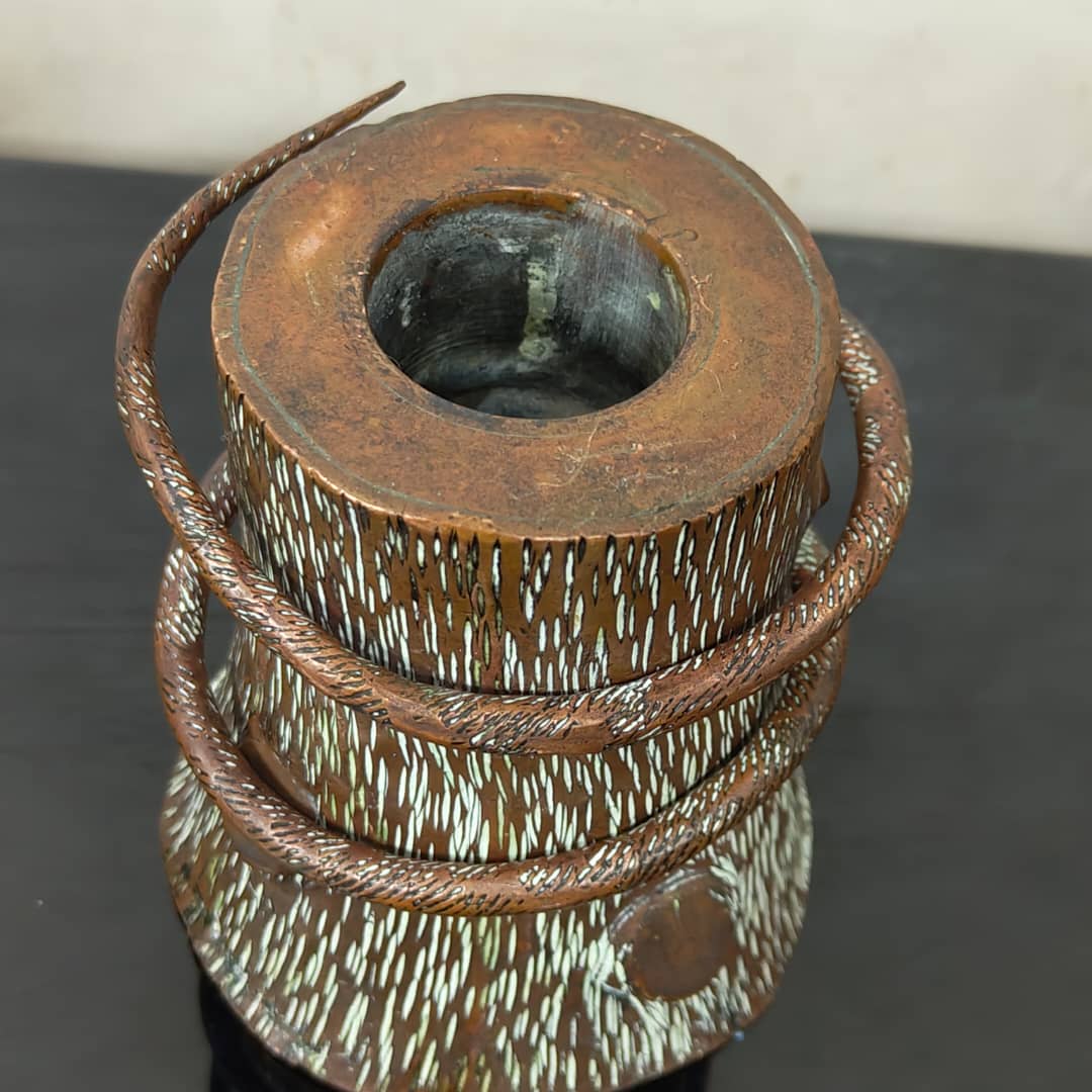 Ancien pogoire en bronze rare 
13/10cm