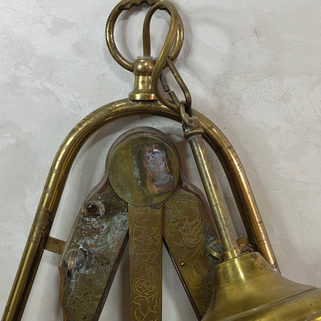 Ancien lustre louisaine Art déco signé rare original 
95cm/65cm
Prix 25000
